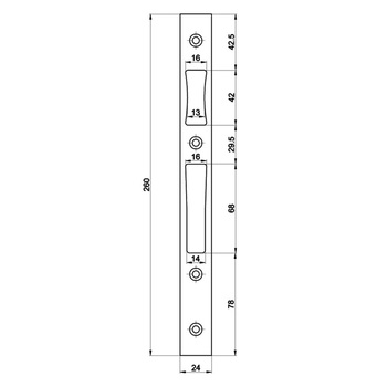 ASSA ABLOY MSL Flachschliessblech B-19351H.943 Massbild