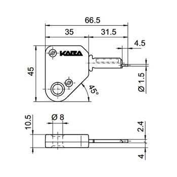 KABA Notschlüssel SR700 Masszeichnung