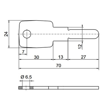 KABA Panzerschlüssel SR600 Masszeichnung