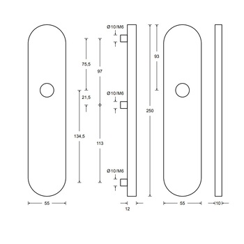 ASSA ABLOY Schutzbeschläge mit Feuerschutz und Panikdrücker SK3 Vollblatt Schildabmessungen