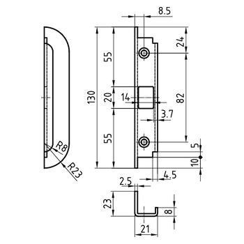 GLUTZ B-1153.720.20 Masszeichnung