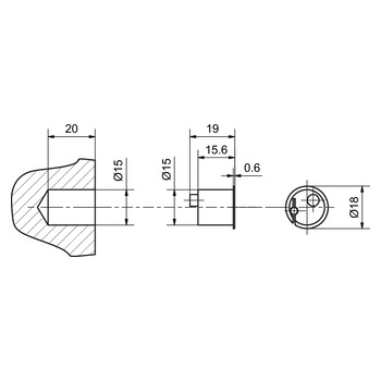 GLUTZ 11140 Türüberwachungsmagnet Masszeichnung