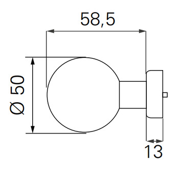 Türknopf ORO-K165 Masszeichnung