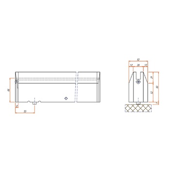 420.00 Türschiene SWING 83mm mit integriertem Türschliesser Masszeichnung