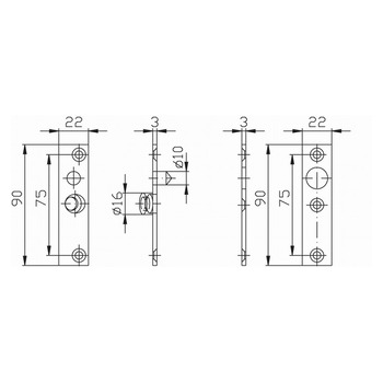 ASSA ABLOY 9M16 Masszeichnung