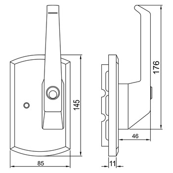 ASSA ABLOY IKON Fenstersicherung 9M01 Masszeichnung