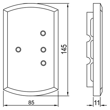 ASSA ABLOY Fenstersicherung Krallfix® 4 9M01 ohne Fenstergriff Masszeichnung