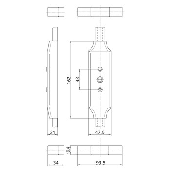 ASSA ABLOY Fensterstangenverschluss FSV 9M07 Masszeichnung