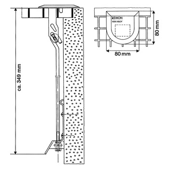 ASSA ABLOY Gitterrostsicherung 8172 Masszeichnung