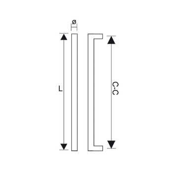 Bohle Sauna Türgriff BO5212540 Masszeichnung